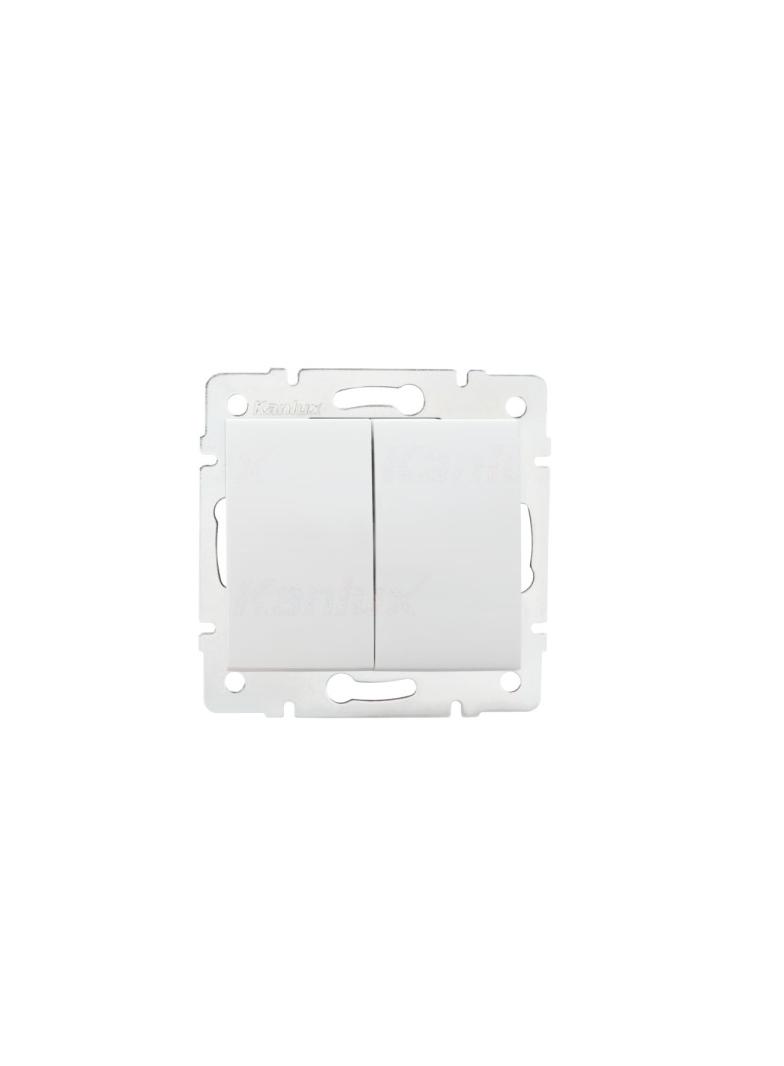 LOGI 02-1010-102 bi Łącznik dwugrupowy świecznikowy LOGI 02-1010-102 bi śrubowy kolor biały KANLUX