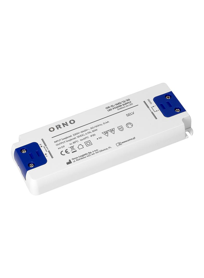 Zasilacz LED płaski, 12V DC, 50W, IP20
