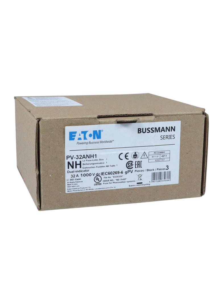 PV-32ANH1 Wkładka PV NH 32A 1000V DC PV rozmiar 1 podwójny wskaźnik PV-32ANH1 EATON