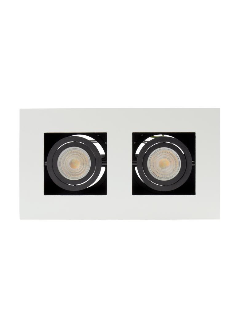 MIRORA GU10 X2 NATYNKOWA GU10 250V IP20 255X145X85 mm BIAŁY CZARNY prostokątna ruchoma