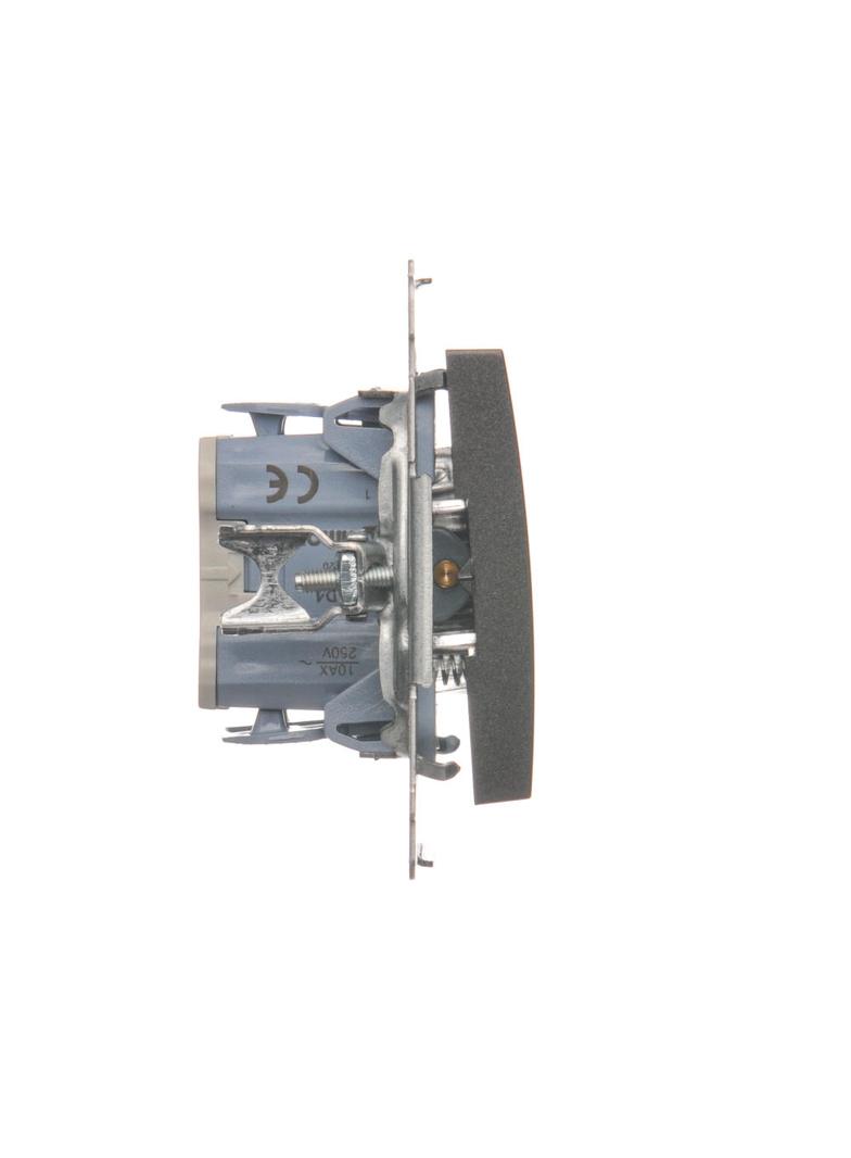 Simon 54 Przycisk pojedynczy rozwierny bez piktogramu 10A szybkozłączka antracyt