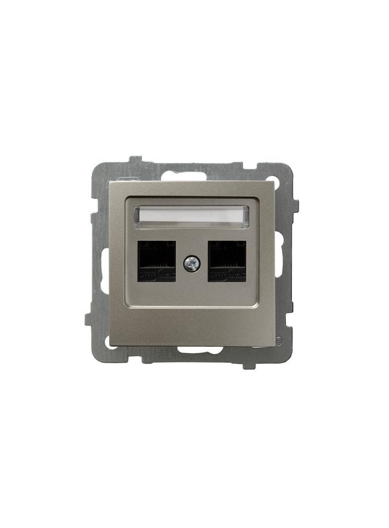 AS Gniazdo komputerowe podwójne, kat. 5e MMC - kolor satyna light