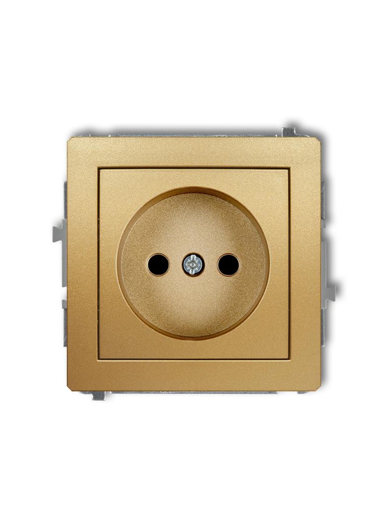 DECO Mechanizm gniazda pojedynczego bez uziemienia 2P (przesłony torów prądowych) złoty