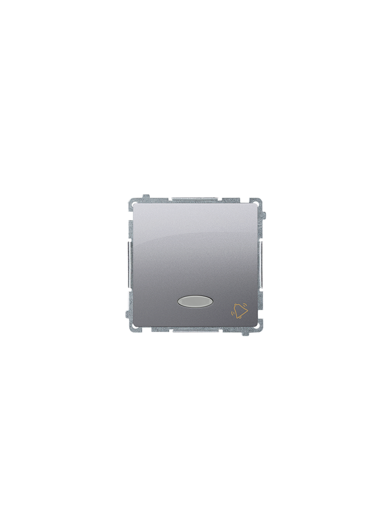 Simon Basic Przycisk dzwonek z podświetleniem LED 10A 250V szybkozłączka srebrny mat BMD1L.01/43 KONTAKT
