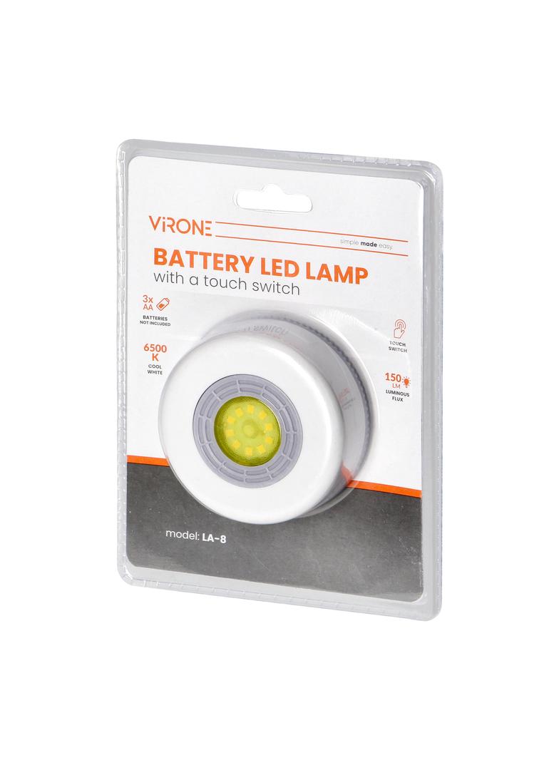 Bateryjna lampka LED z dotykowym włącznikiem 6500K LA-8 ORNO