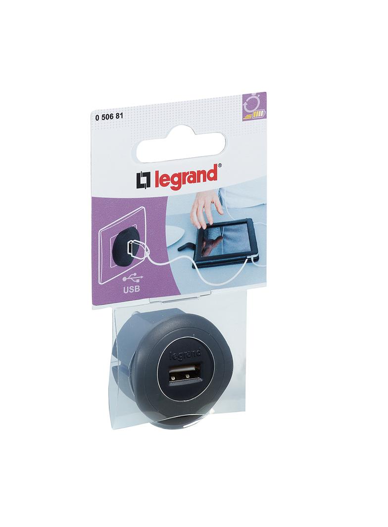 MINI ŁADOWARKA WTYCZKOWA USB - CZARNA, Legrand