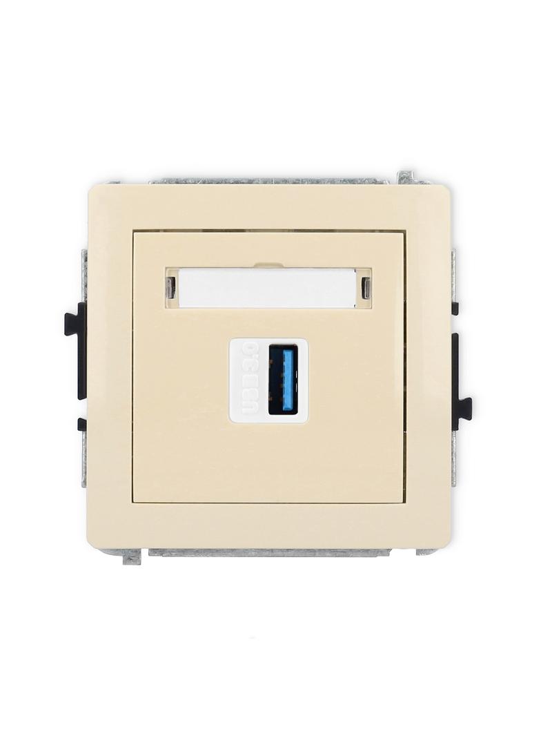 DECO Mechanizm gniazda pojedynczego USB A-A 3.0 beżowy