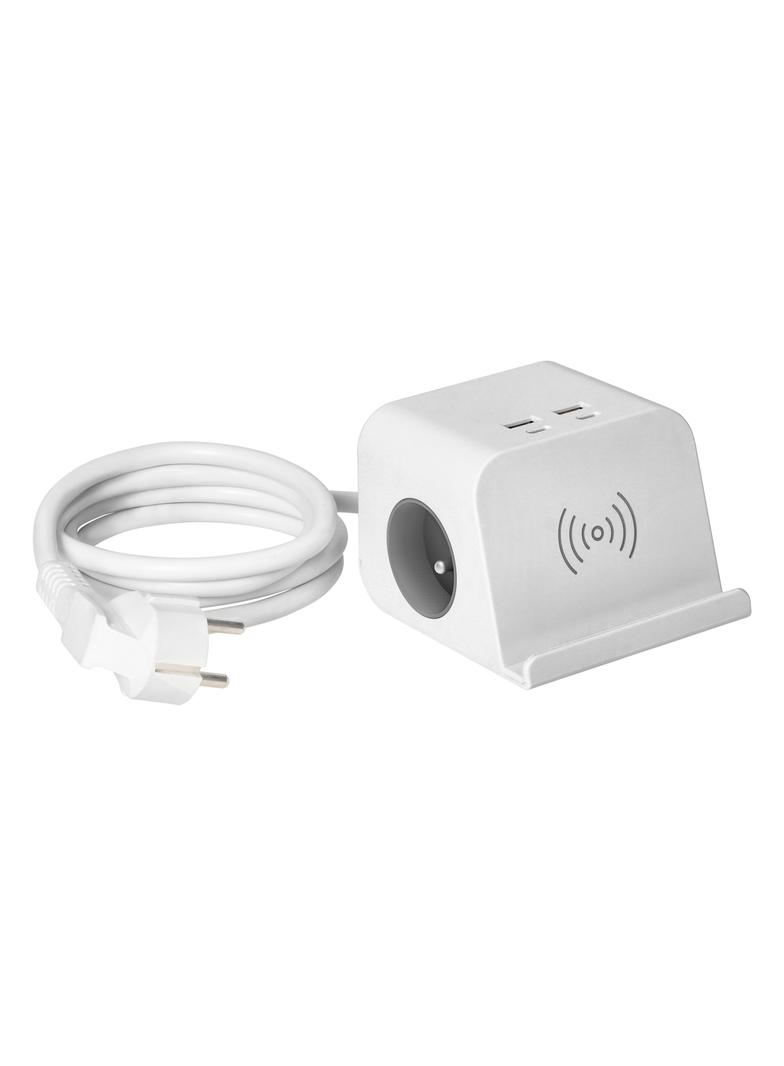 Listwa zasilająca nabiurkowa z ładowarką USB śrubowym zaciskiem mocującym i przewodem 1,5m 2x2P+Z OR