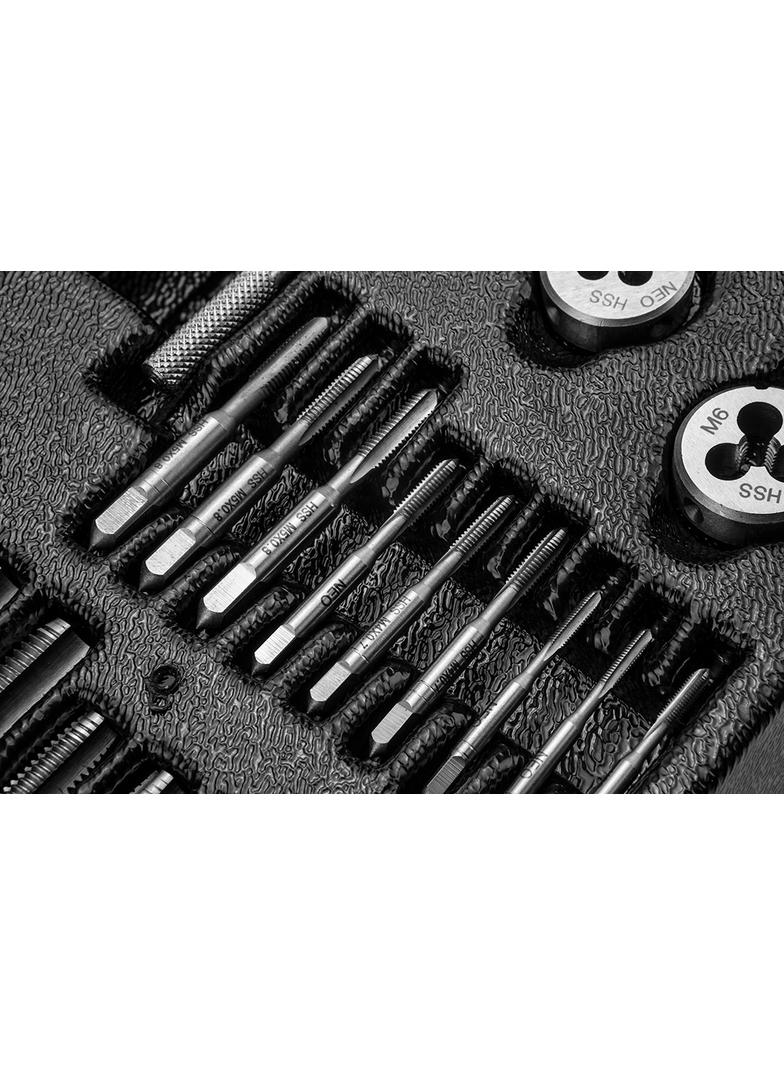 Narzynki i gwintowniki, zestaw 31 szt., wkładka