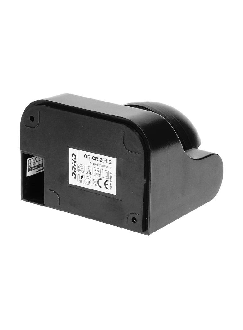 Czujnik ruchu 180st. pionowa regulacja IP44 1200W czarny OR-CR-201/B ORNO