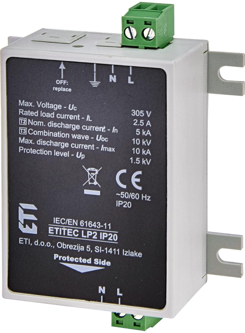 ETITEC LP2 IP20 Ogranicznik przepięć do źródeł światła LED