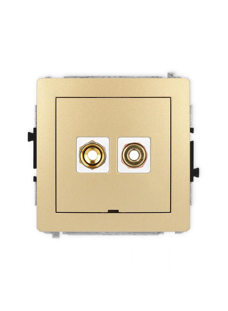 DECO Mechanizm gniazda głośnikowego pojedynczego, bez pola opisowego (typu banan - czerwony i czarny