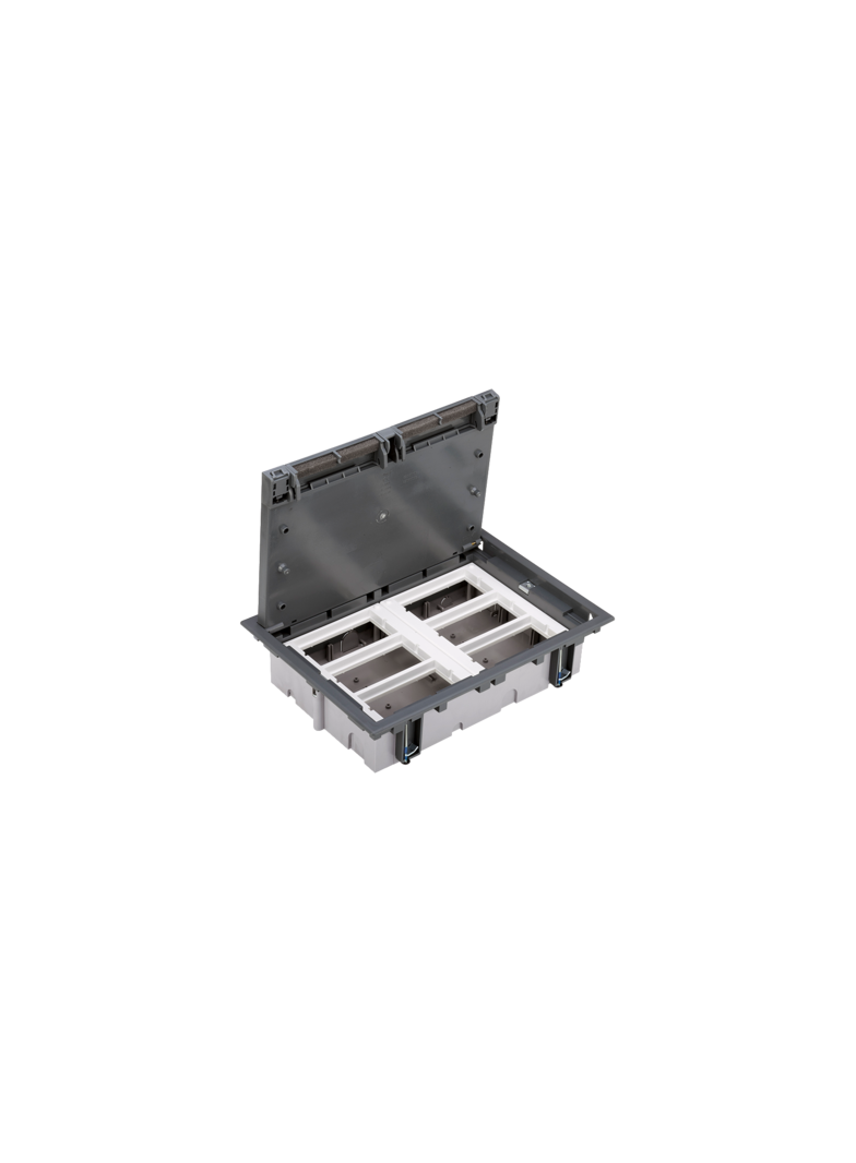 Simon Connect Puszka podłogowa 6-modułowa 12x K45 gł. 70mm+2x SM302/9 szary