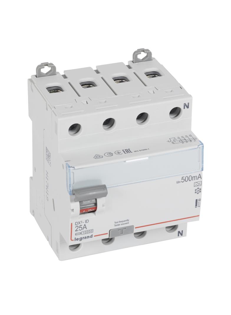 WYŁĄCZNIK RÓŻNICOWOPRĄDOWY P 304 4P 25A 500MA TYP A SERII DX3, Legrand