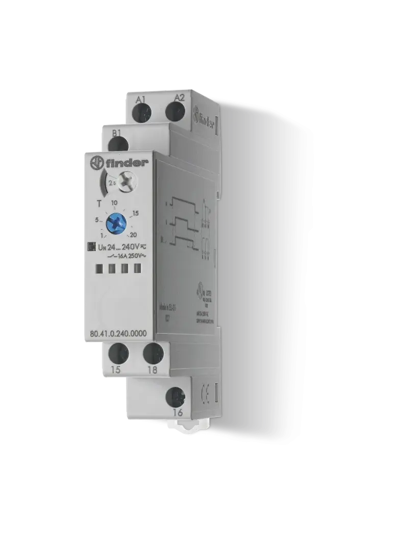 Przekaźnik czasowy jednofunkcyjny 1 P; 16A; 24…240V AC/DC; BE, 80.41.0.240.0000