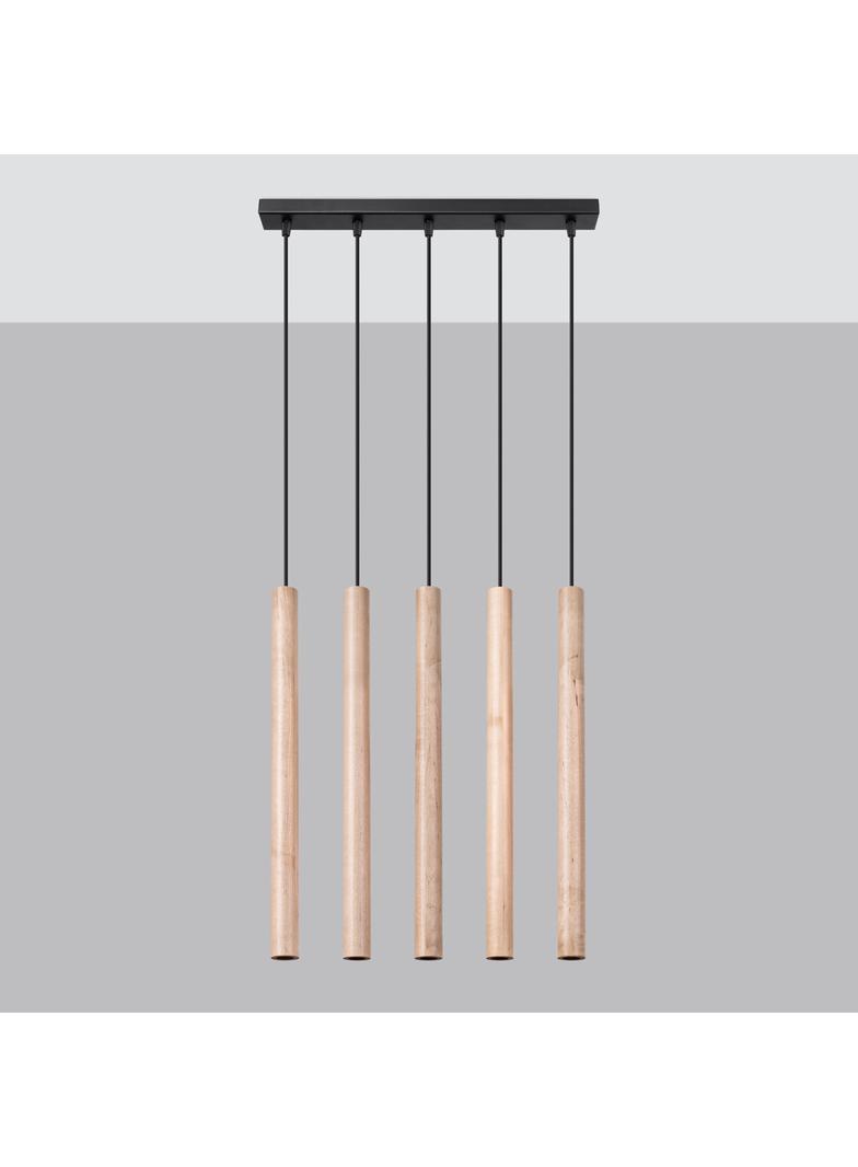 Sollux Lampa wisząca PASTELO 5L drewno SL.1269