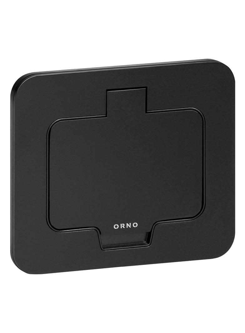 Hermetyczne gniazdo elektryczne prostokątne IP55 kąt otwarcia 110st. czarne OR-GM-9031/B ORNO