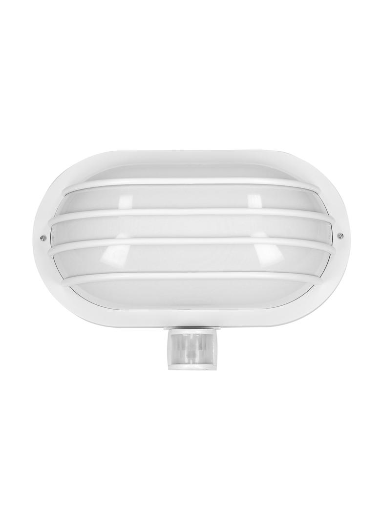 LASO, oprawa ogrodowa z czujnikiem ruchu 180st, 1x60W, E27, IP44, plastik, biała LF-2/W ORNO