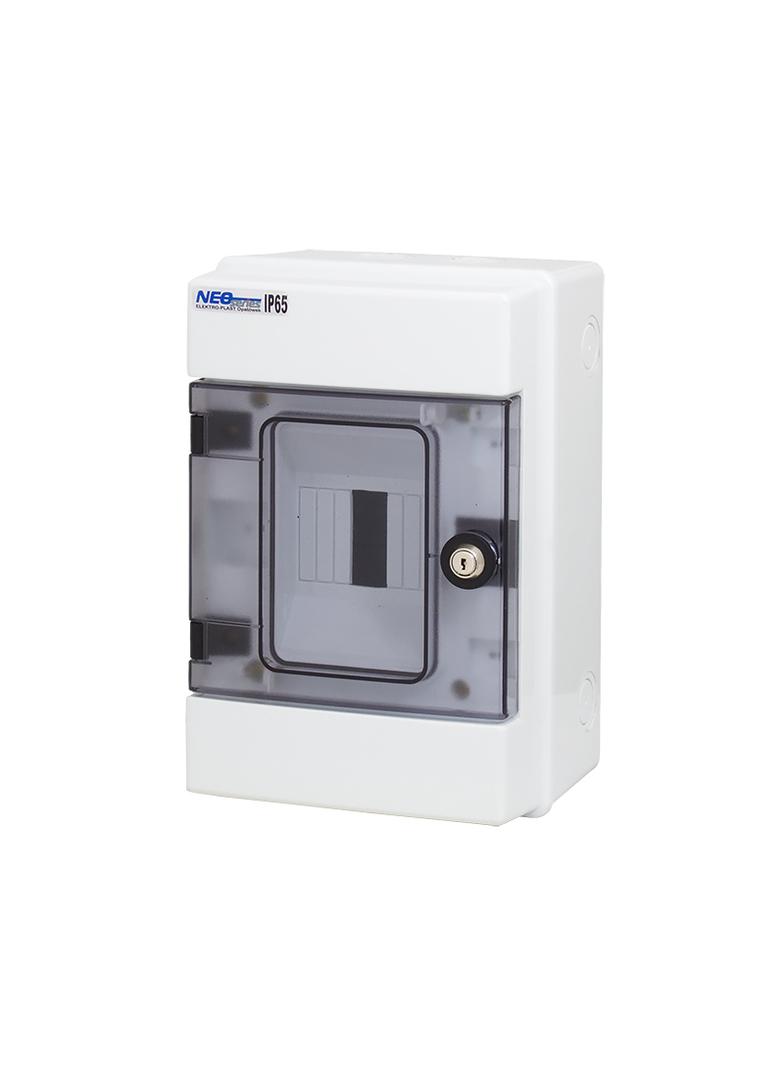 Rozdzielnica hermetyczna natynkowa 1x4 z zamkiem IP65 500VAC/1000VDC RH-4/Z 36.05 OPATÓWEK