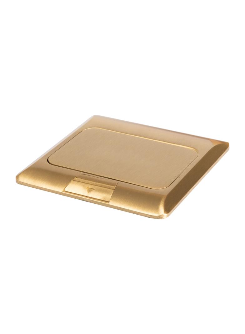 Puszka podłogowa POP-UP kwadratowa metalowa 1+1/2 x M45 / mosiądz BIURO+ 28308 KANLUX