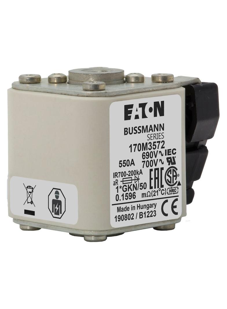 FUSE 550A 690V 1*GKN/50 AR UC Wkładka szybka 550A AC 690V rozmiar 1 45x59x51 mm aR, 170M3572 EATON