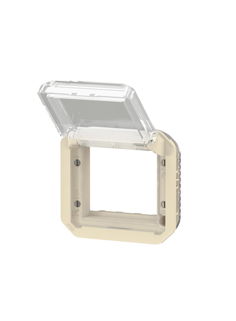 NOWE PLEXO - ADAPTER ARTEOR/MOSAIC Z PRZEZRO. KLAPKĄ MECH. 70,5X70,5MM PIASKOWY