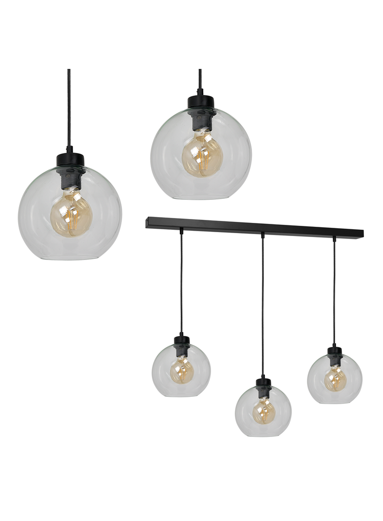 Milagro lampa wisząca Sofia Clear 3xE27 czarna MLP6579