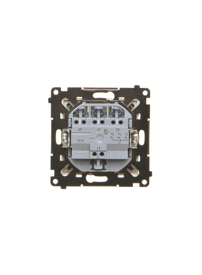 Simon 55 Przycisk zwierny potrójny szybkozłączka Szampański mat