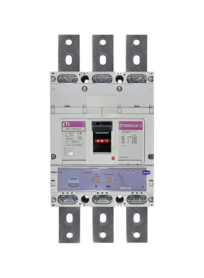 Wyłącznik mocy 50kA wyzw. elektroniczny EB2 1000/3LE 1000A 3P 004672210 ETI