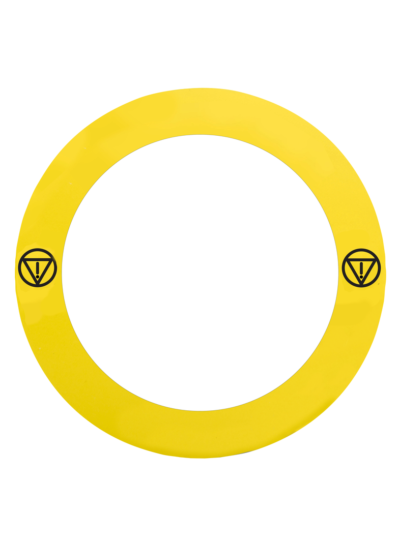 Harmony XB4, Harmony XB5, Okrągła etykieta, Żółta, 90 mm, Do przycisku awaryjnego zatrzymania, Bez o