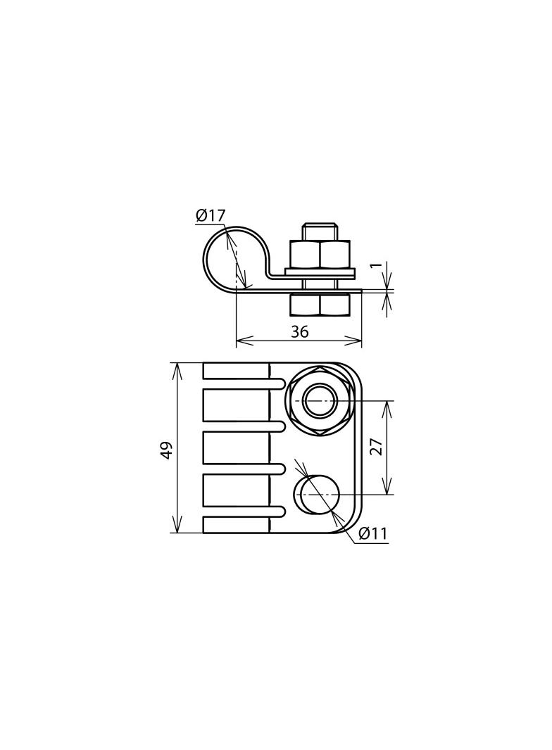 Obejma PA do przewodu HVI-light, M10x20 mm, NIRO