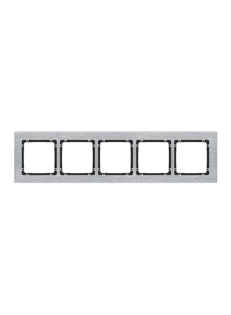 "DECO Ramka pięciokrotna - aluminium szczotkowane (ramka: srebrna