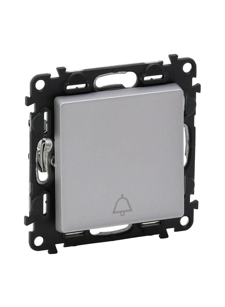 Valena Life Przycisk Przełączy No/Nc Z Symbolem Dzwonka Aluminium|N|6A 250 V 752315 LEGRAND