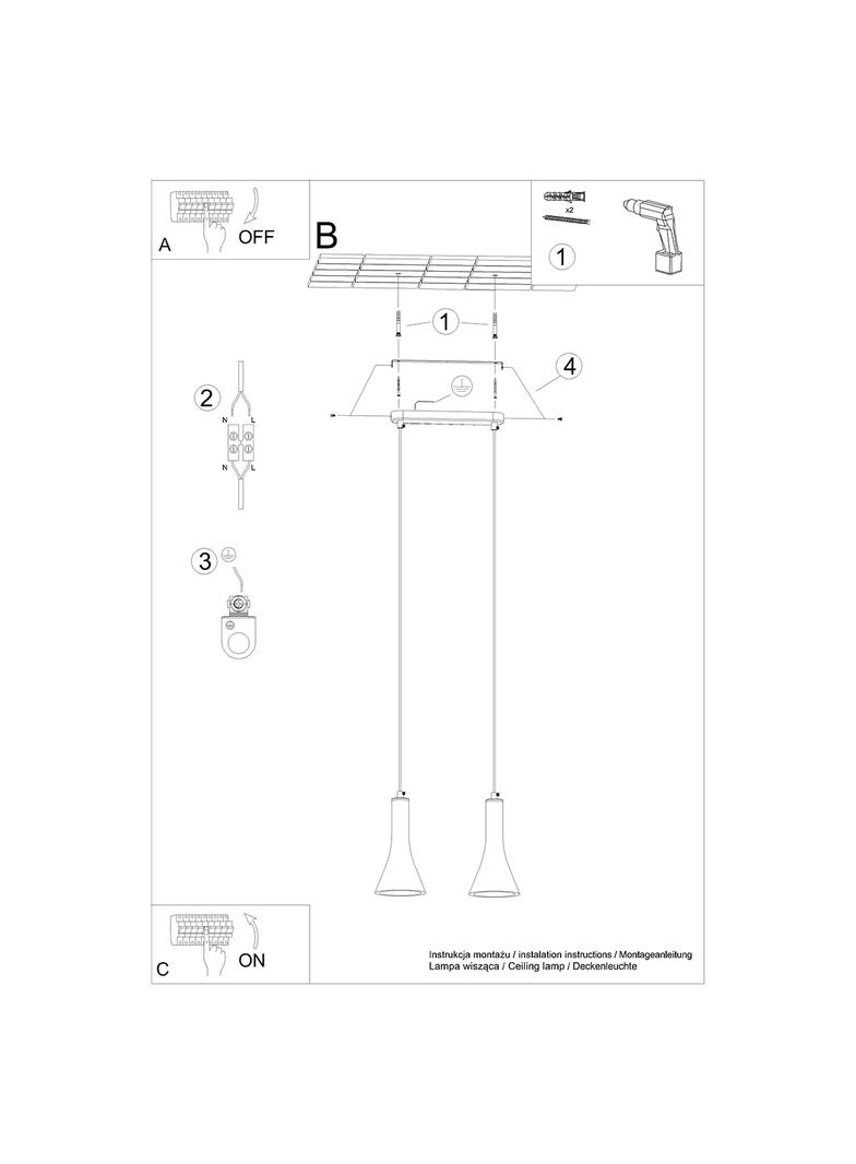 Sollux Lampa wisząca REA 2 beton SL.1224