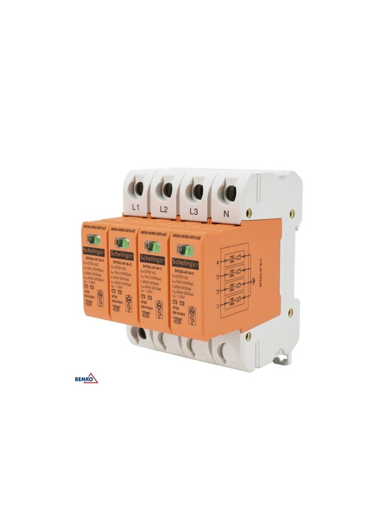 OGRANICZNIK PRZEPIĘĆ 4P 7kA(10/350) KLASA T1+T2 (B+C) SCHELINGER