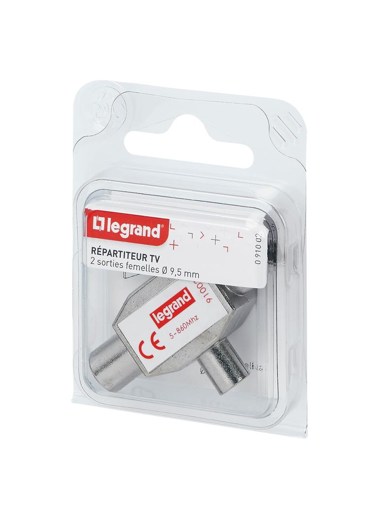 SPLITTERY EKRANOWANE ?9.52 MM - 862 MHZ, 1 WEJŚCIE MĘSKIE - 2 WYJŚCIA ŻEŃSKIE, Legrand