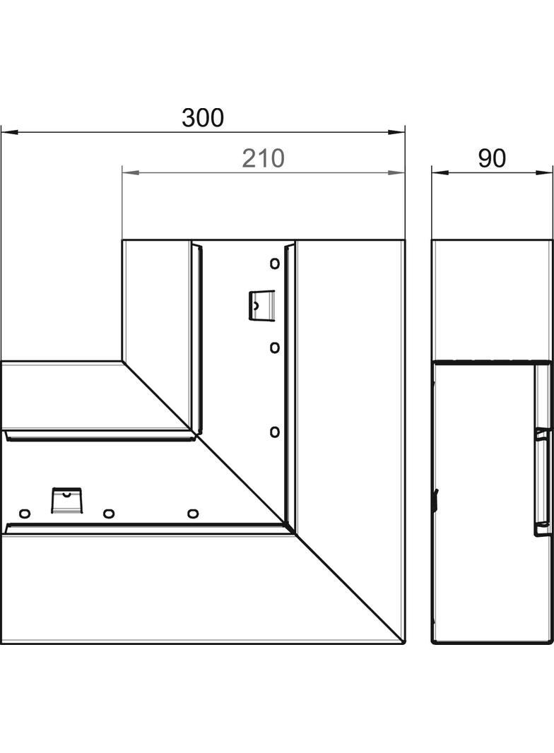 GS-AFS90210RW, Naroże płaskie 90X210 CZ.B.