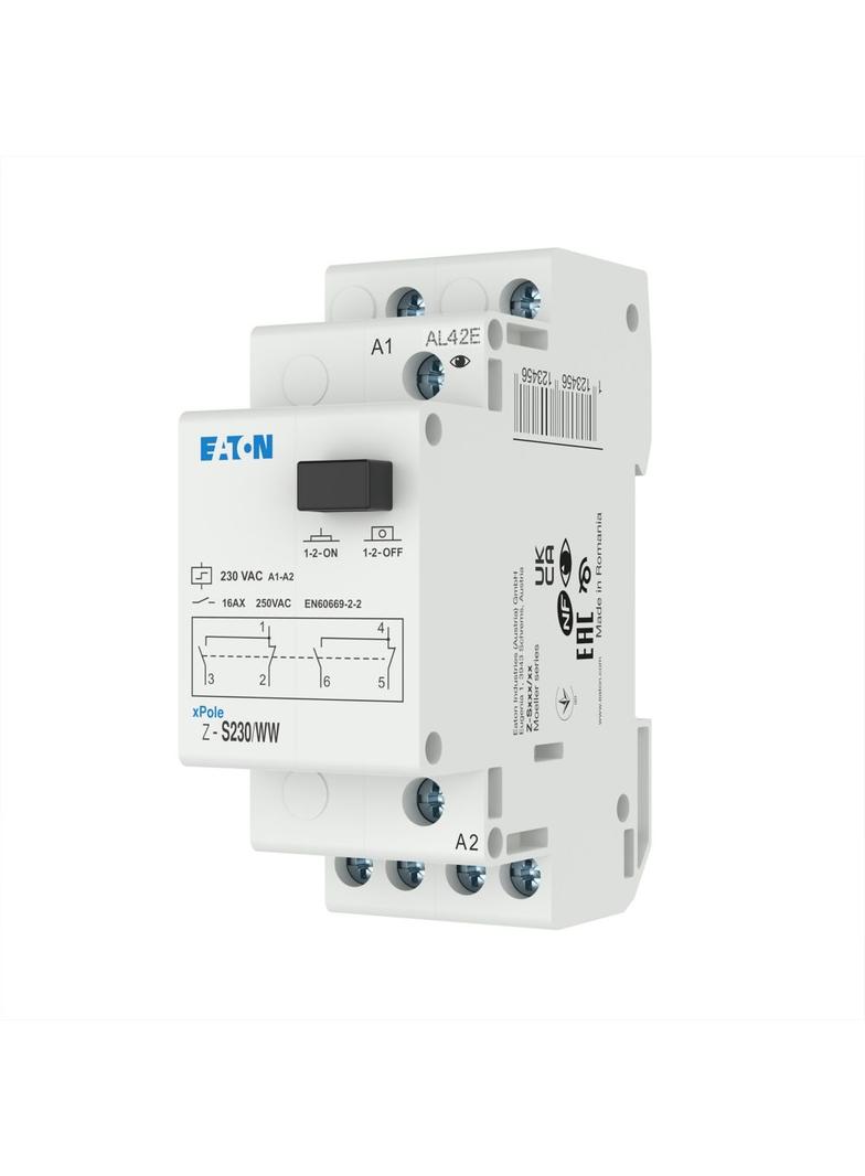 Z-S230/WW Przekaźniki impulsowy bez sygnalizacji diodą LED 16A 230V AC 2 styki przemienne 265312 EATON
