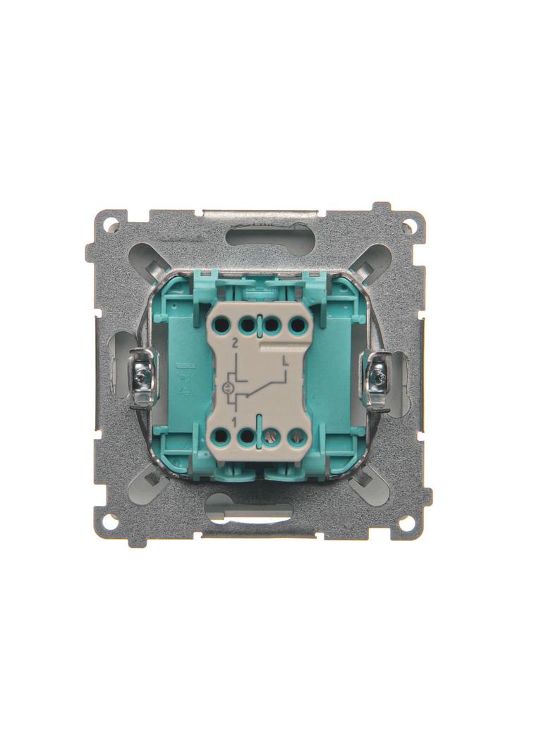 Simon Basic Łącznik schodowy z podświetleniem LED 10A 250V szybkozłączka srebrny mat BMW6L.01/43 KONTAKT