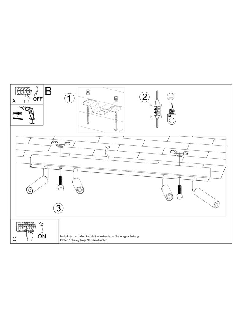 Sollux Plafon EYETECH 4 czarny SL.0900