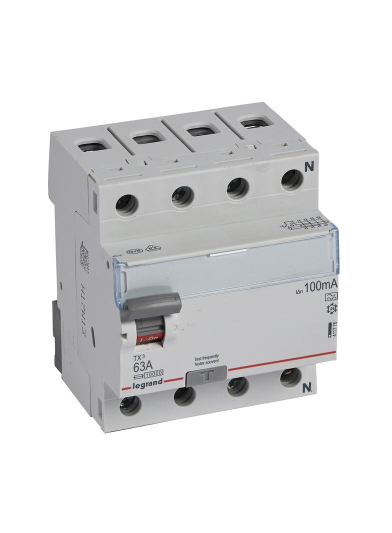 WYŁĄCZNIK RÓŻNICOWOPRĄDOWY P 304 4P 63A 100MA TYP A SERII TX3, Legrand