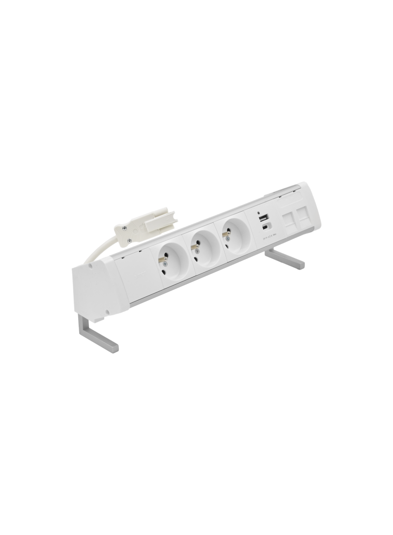 Simon 480 TS48-410E30BK0-30 Biurkowy zestaw gniazd 3 gn. typ E + ładow. USB A+C i płytka dla 2 złącz 48410E30BK00000-30 KONTAKT