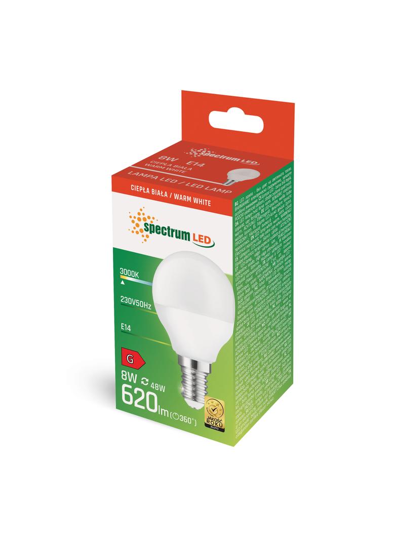 LED KULKA  E-14 230V 8W WW SPECTRUM