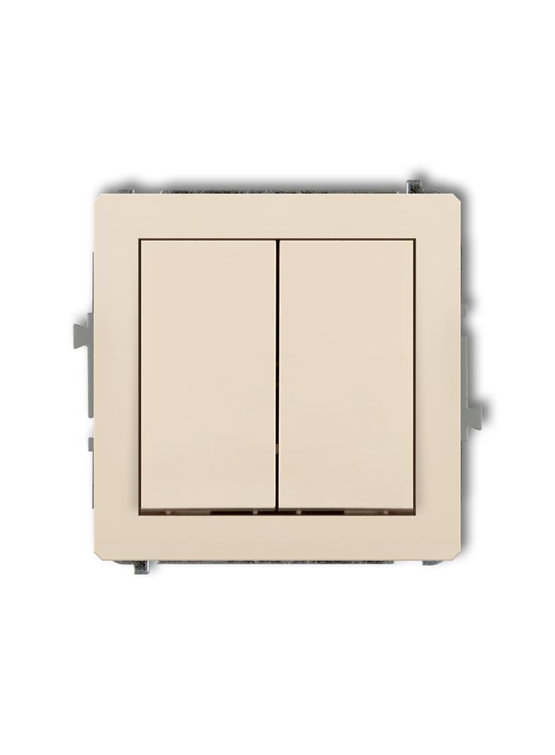 DECO Mechanizm łącznika podwójnego krzyżowego (dwa klawisze bez piktogramu) beżowy