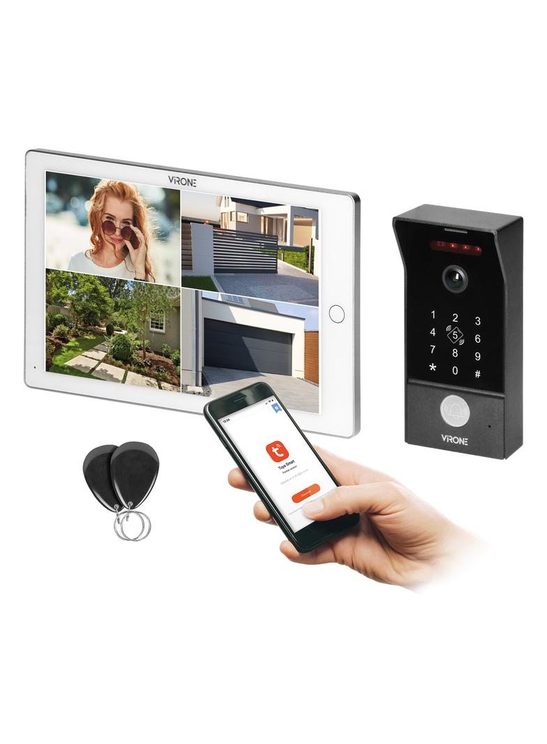 MAILO, zestaw wideodomofonowy, bezsłuchawkowy, monitor dotykowy 10 LCD, Wi-Fi + APP na telefon, z g VDP-70/W ORNO