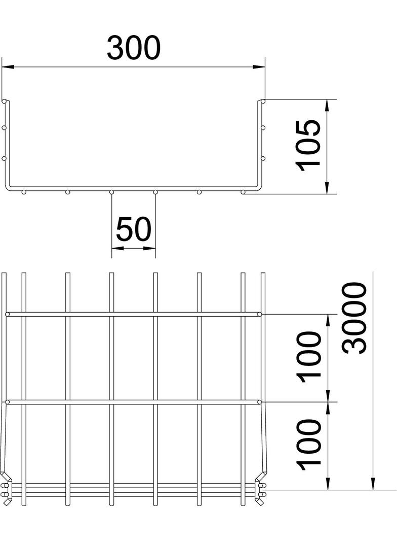 KORYTKO SIATKOWE GRM 105X300MM V
