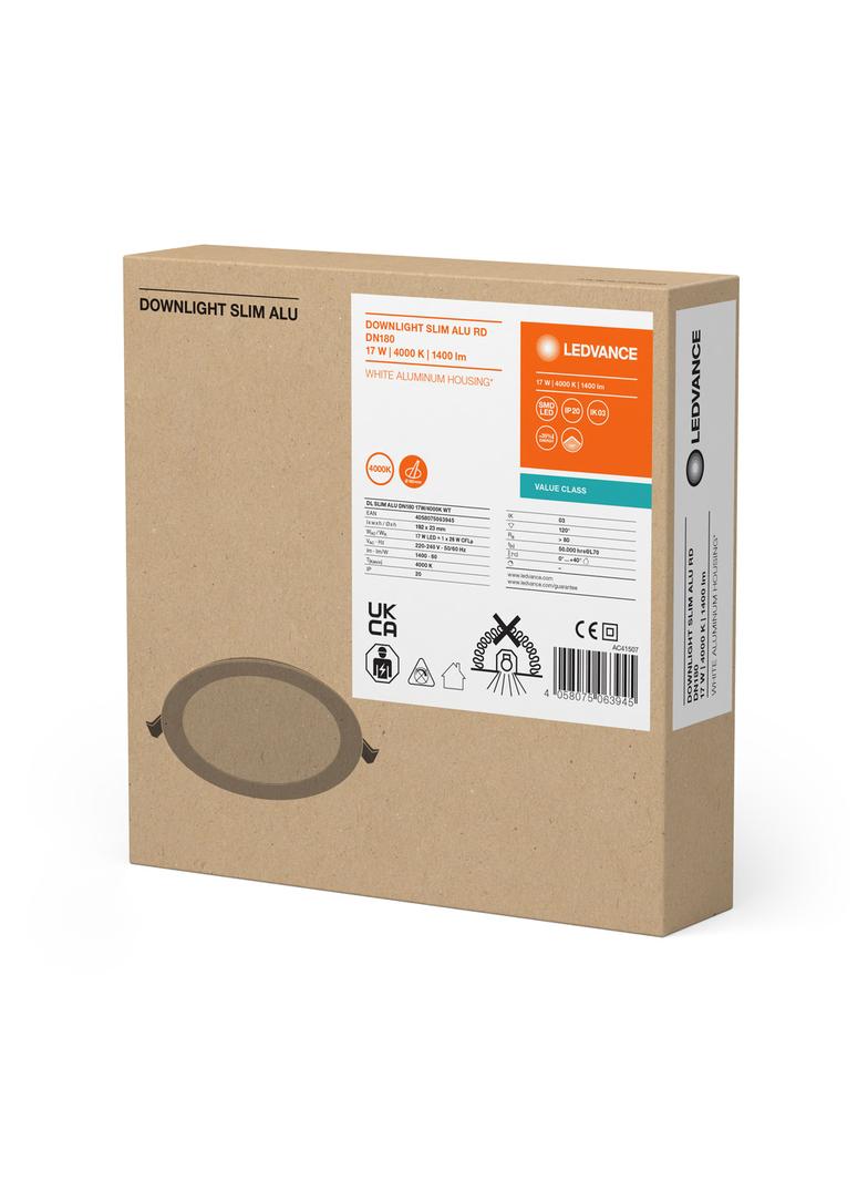 Oprawa DOWNLIGHT SLIM ALU DN180 17W 4000K WT