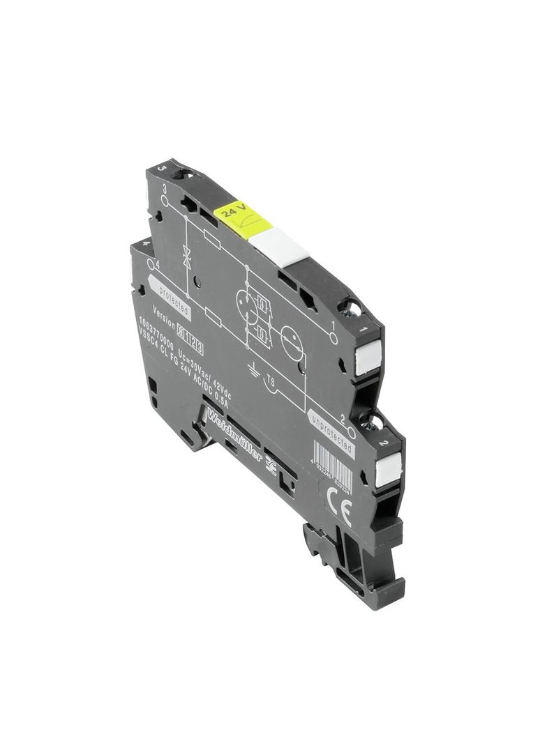 VSSC4 CL 24VAC/DC 0.5A Odgromnik (sieci przesyłu danych/technologia MCR), Ochrona przeciwprzepięciowa, MSR, Analogowe, Liczba sygnałów: 1, AC/DC, 24 V, 34 V, 500 mA, Zacisk /10sz 1063730000 WEIDMÜLLER