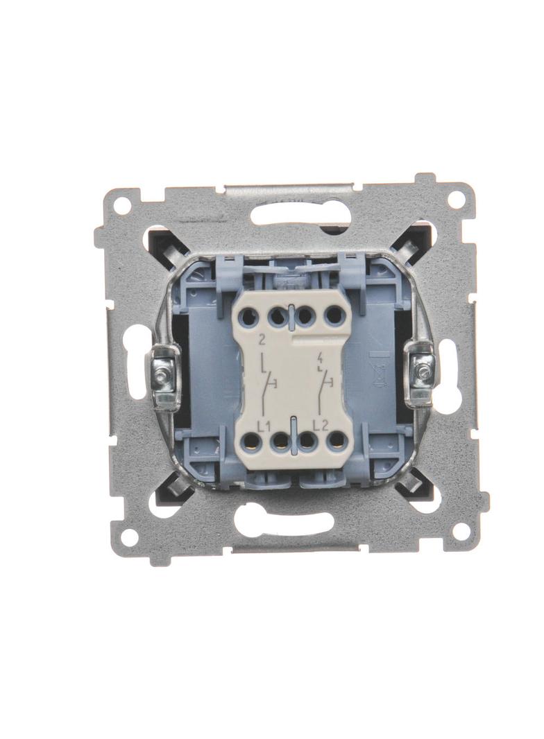 Simon 54 Przycisk podwójny zwierny bez piktogramu 10A szybkozłączka brąz mat