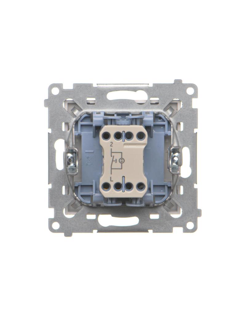 Simon 55 Przycisk zwierny /dzwonek/ z podświetleniem LED szybkozłączka Szampański mat TD1L.01/144 KONTAKT